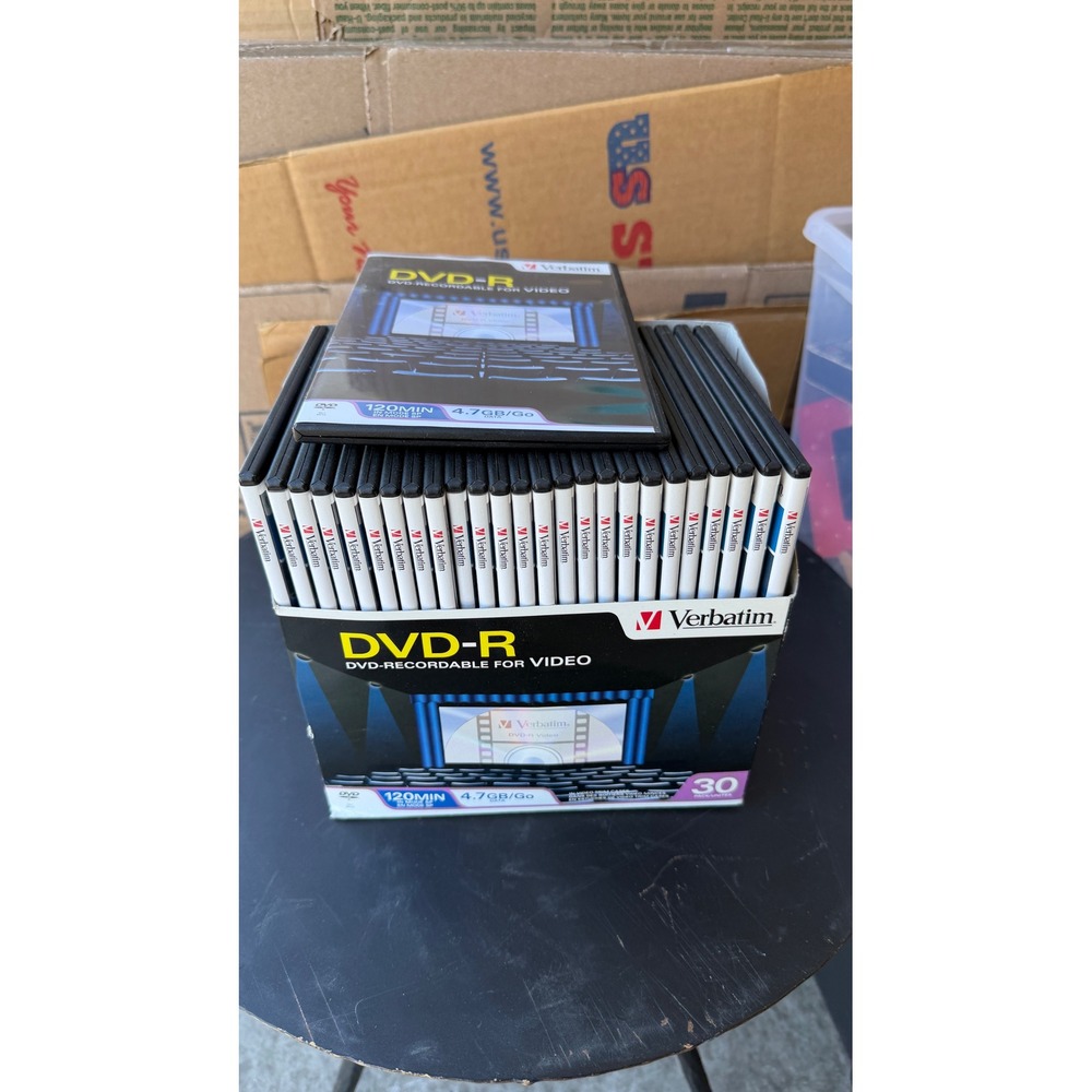 Verbatim DVD-R 4.7GB 120Min Recordable Video Disc Slim Case Lot‎ of 26